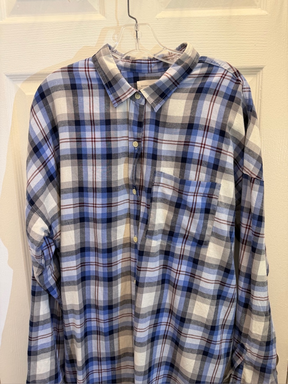 Old Navy Men's Blue Plaid Button-Up Shirt
